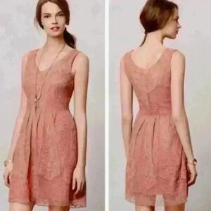 Yoana Baraschi Anthropologie At Dusk Dress Rose Size 4